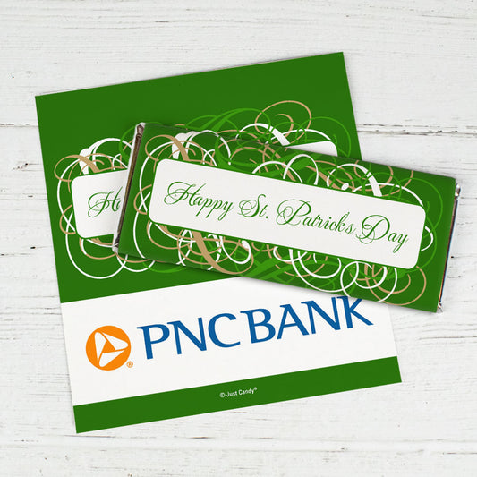 Personalized St. Patrick's Day Swirls Chocolate Bar Wrappers