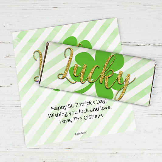 Personalized St. Patrick's Day Stripes Chocolate Bar Wrappers