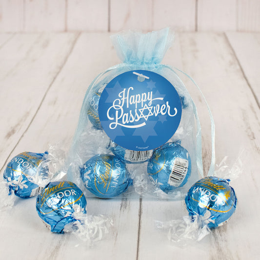 Personalized Happy Passover Lindt Truffle Organza Bag