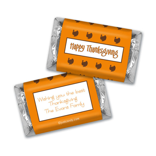 Thanksgiving Personalized Hershey's Miniatures Happy Turkeys