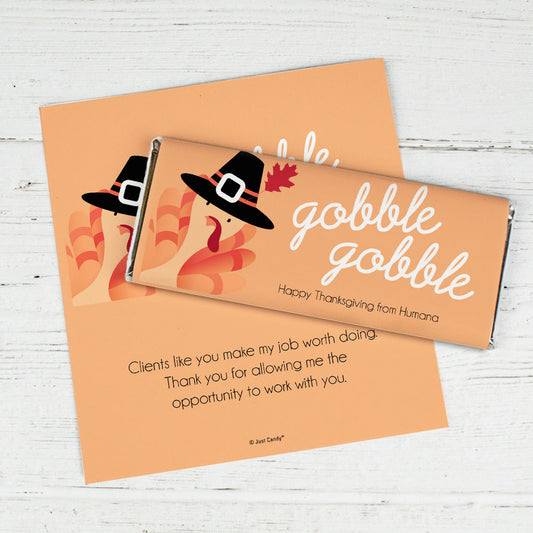 Personalized Thanksgiving Gobble Gobble Chocolate Bar Wrappers Only