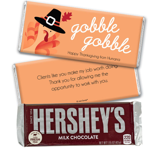 Personalized Thanksgiving Gobble Gobble Hershey's Milk Chocolate Bar & Wrapper