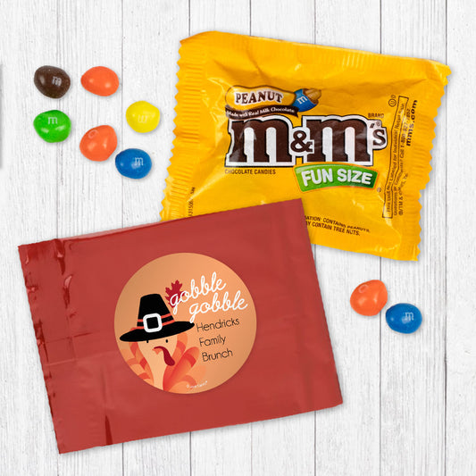 Personalized Thanksgiving Gobble Gobble Peanut M&Ms