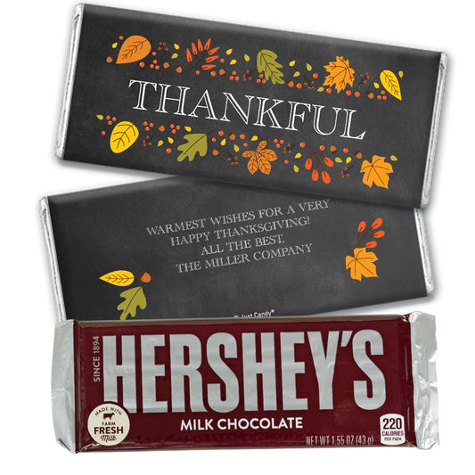 Personalized Thankful Thanksgiving Hershey's Milk Chocolate Bar & Wrapper