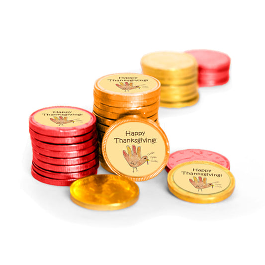 Thanksgiving Handprint Turkey Chocolate Coins