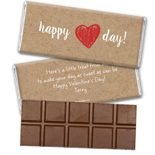 Valentine's Day Personalized Belgian Chocolate Bar Hand Drawn Heart