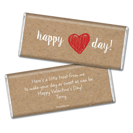 Valentine's Day Personalized Hershey's Milk Chocolate Bar Hand Drawn Heart