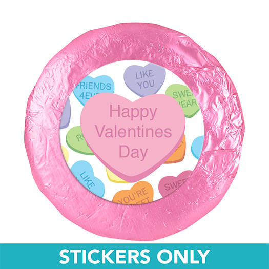 Valentine's Day Conversation Heart 1.25" Stickers (48 Stickers)