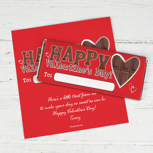 Valentine's Day Personalized Chocolate Bar Wrappers Chocolate Heart