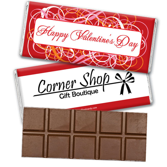 Valentine's Day Personalized Belgian Chocolate Bar Swirrls