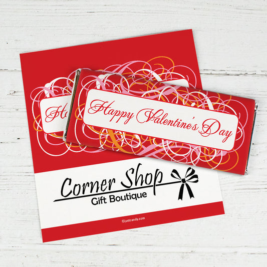 Valentine's Day Personalized Chocolate Bar Wrappers Swirrls