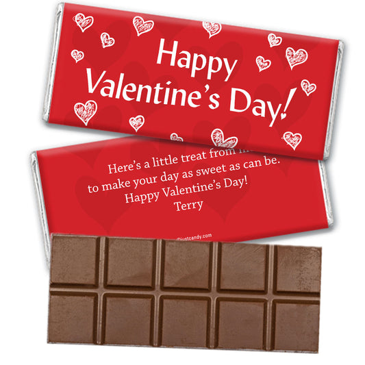 Valentine's Day Personalized Belgian Chocolate Bar Heart Confetti