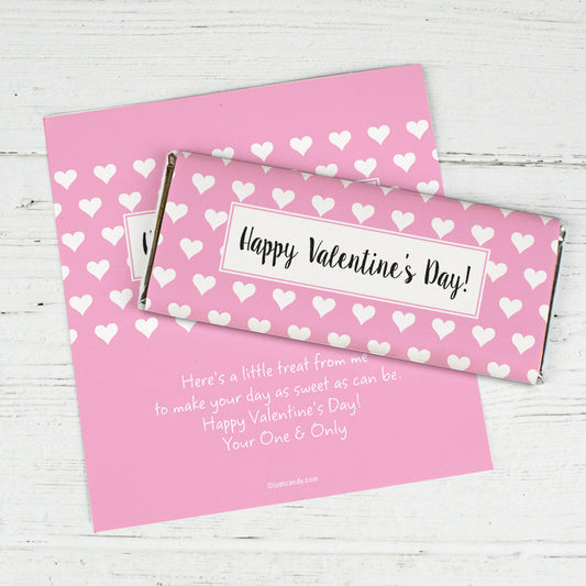 Valentine's Day Personalized Chocolate Bar Wrappers Hearts