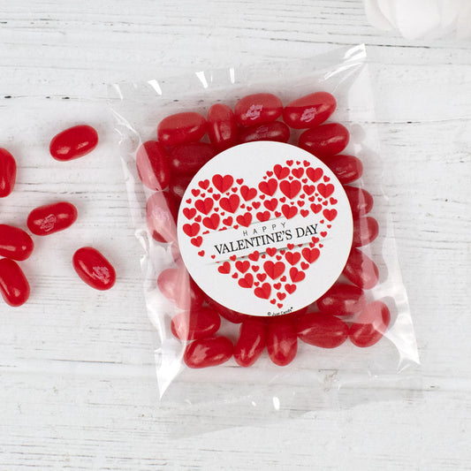 Valentine's Day Valentine Hearts Candy Bags with Jelly Belly Jelly Beans