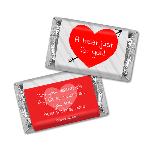 Personalized Hershey's Miniatures Wrappers Valentine's Day Heart and Arrow