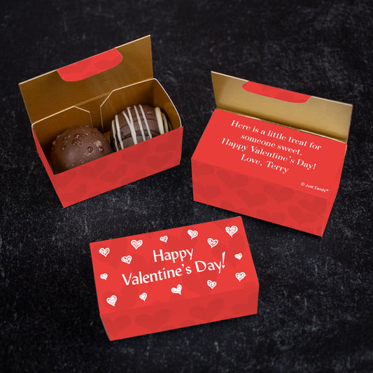 Personalized Valentine's Day 2pc Truffle Favor - Scribble Hearts