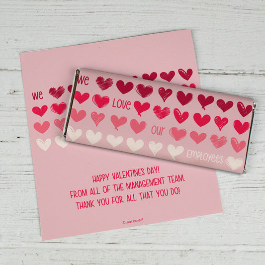 Personalized Valentine's Day Many Hearts Chocolate Bar Wrappers Only