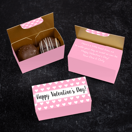 Personalized Valentine's Day 2pc Truffle Favor - Little Hearts