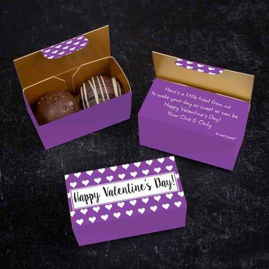 Personalized Valentine's Day 2pc Truffle Favor - Little Hearts