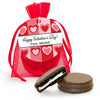 Personalized Valentine's Day Fading Hearts Chocolate Covered Oreo Cookie in Organza Bags