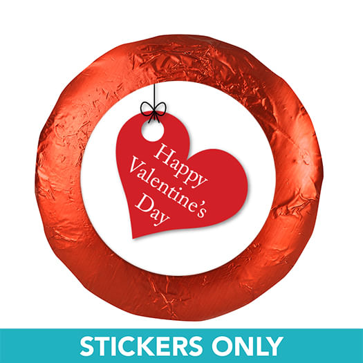 Valentine's Day Hanging Hearts 1.25" Stickers (48 Stickers)