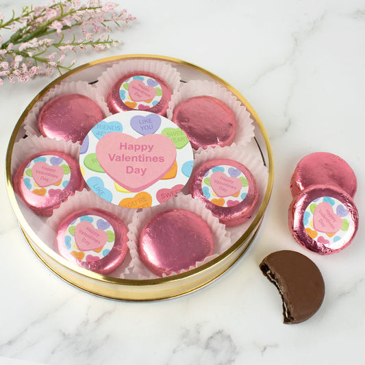 Valentine's Day 8 Chocolate Covered Oreo Gift Tin - Conversation Hearts