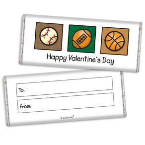 Fill in the Blank Valentine's Day Sports Chocolate Bar & Wrapper