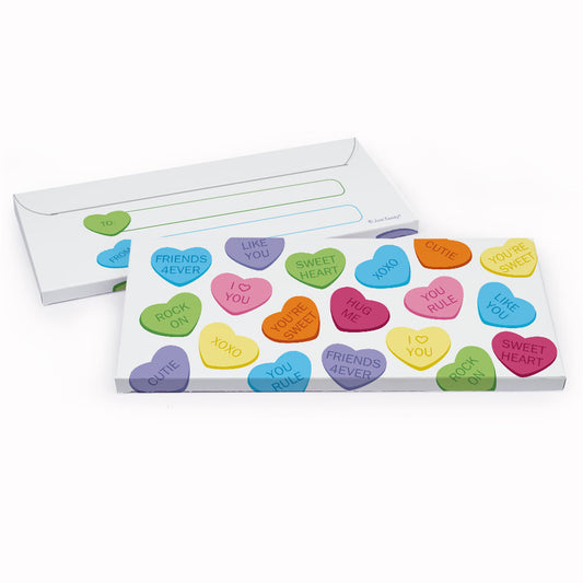 Deluxe Personalized Valentine's Day Conversation Hearts Candy Bar Favor Box