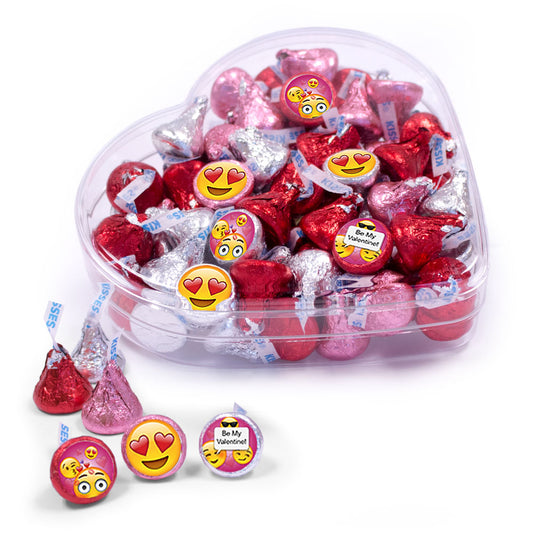 Personalized Valentine's Day Emoji Clear Heart Box 13oz