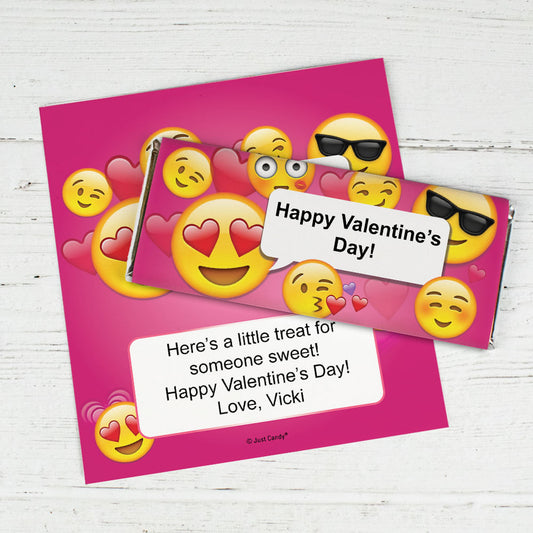 Personalized Valentine's Day Emoji Chocolate Bar Wrappers