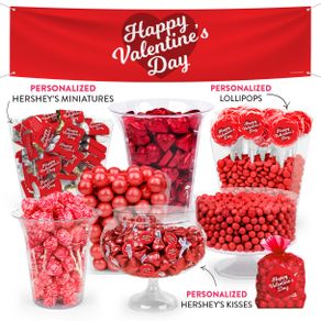 Personalized Valentine's Day Script Heart Deluxe Candy Buffet