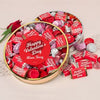 Personalized Valentine's Day Script Large Plastic Tin with Hershey's Mix