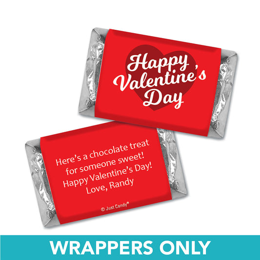 Personalized Valentine's Day Script Heart Miniatures Wrappers