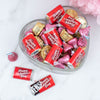 Valentine's Day Script Heart Mix Hershey's Miniatures, Kisses and Peanut Butter Cups