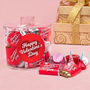 Valentine's Day Script Heart Container with Hershey's Mix