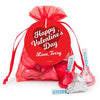 Personalized Valentine's Day Script Heart Hershey's Kisses in Organza Bags with Gift Tag