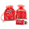 Personalized Valentine's Day Script Heart Hershey's Miniatures in Organza Bags with Gift Tag