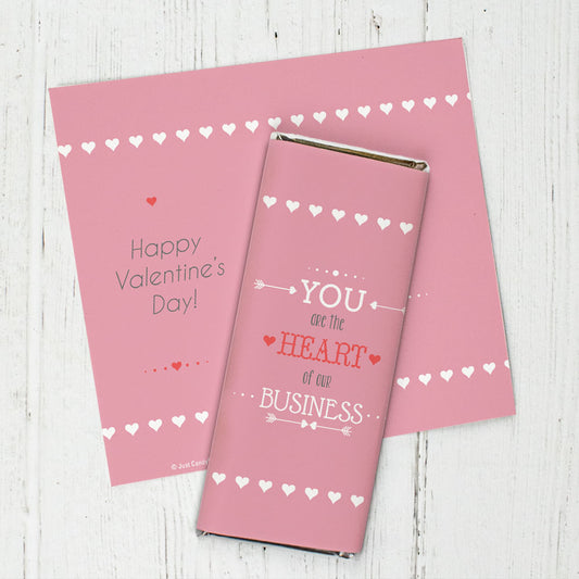 Personalized Valentine's Day Heart of Our Business Hershey's Chocolate Bar Wrappers Only