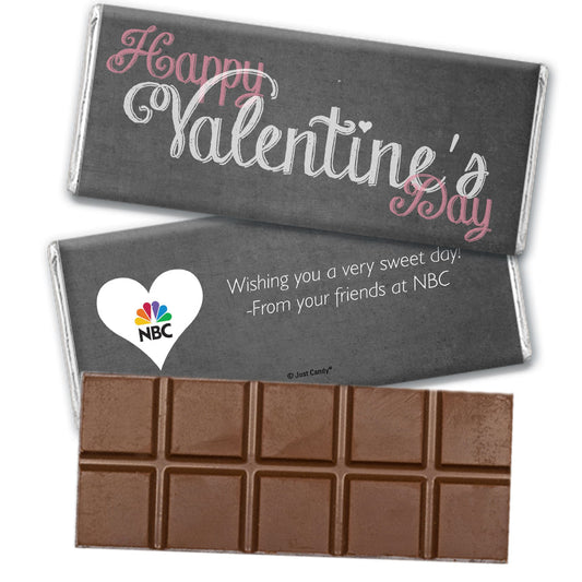 Personalized Valentine's Day Add Your Logo Charcoal Belgian Chocolate Bar & Wrapper