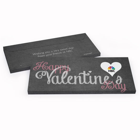 Deluxe Personalized Valentine's Day Charcoal Heart Candy Bar Favor Box