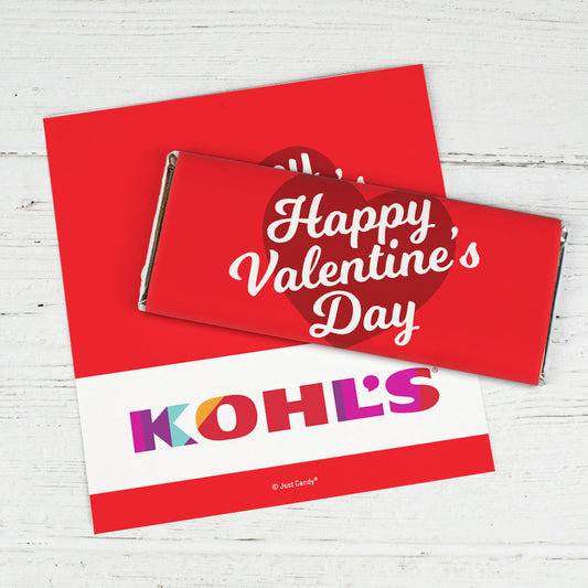 Personalized Valentine's Day Add Your Logo Classic Heart Hershey's Chocolate Bar Wrappers Only