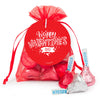 Personalized Valentine's Day Hearts and Hugs Hershey's Kisses in Organza Bags with Gift Tag