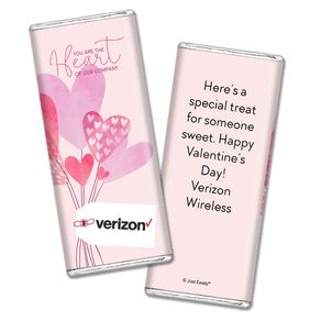 Personalized Valentine's Day Sending Hearts Add Your Logo Hershey's Hershey's Milk Chocolate Bar & Wrapper