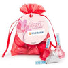 Personalized Valentine's Day Sending Hearts Add Your Logo Hershey's Kisses in Organza Bags with Gift Tag