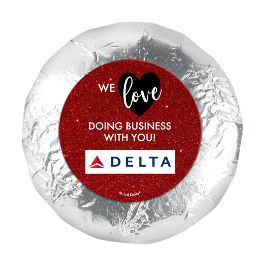 Personalized Valentine's Day Corporate Dazzle 1.25" Stickers (48 Stickers)