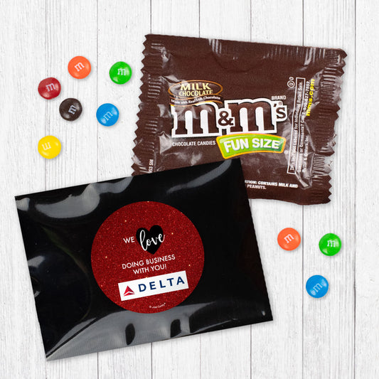 Personalized Valentine's Day We Love Doing Business With You! Greetings Milk Chocolate M&Ms