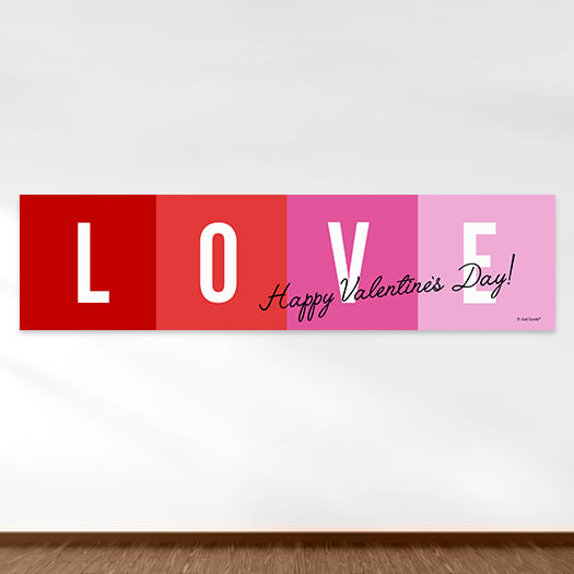 Personalized Valentine's Day Color Block Love 5 Ft. Banner