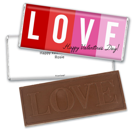 Personalized Valentine's Day Embossed Chocolate Bar