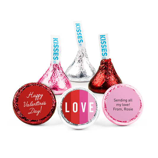 Personalized Valentine's Day Color Block Hershey's Kisses