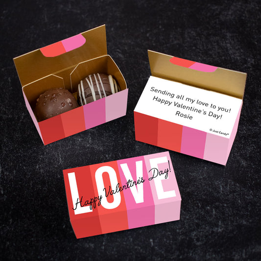 Personalized Valentine's Day 2pc Truffle Favor - Color Block Love